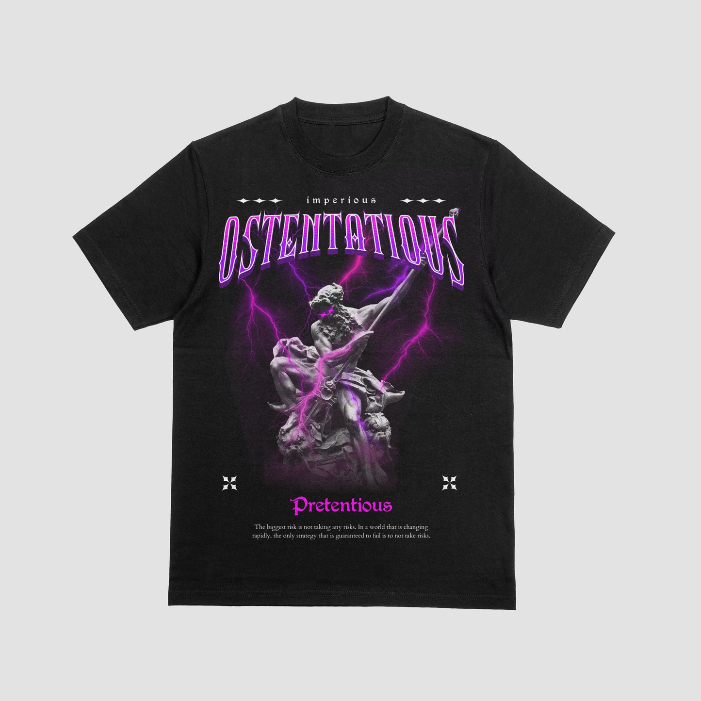 "Ostentatious" Lightning Statue Tee – Imperious Risk Edition