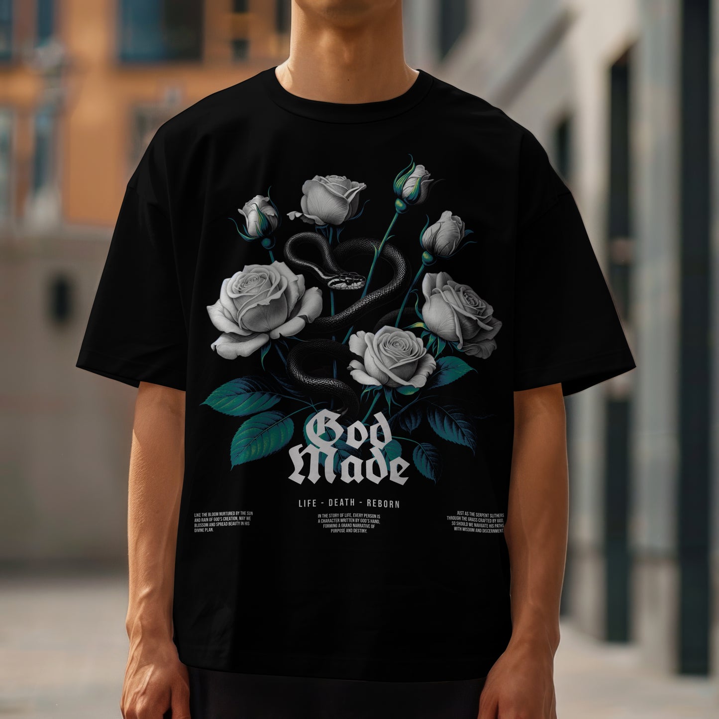God Made "Life • Death • Reborn" Graphic Tee