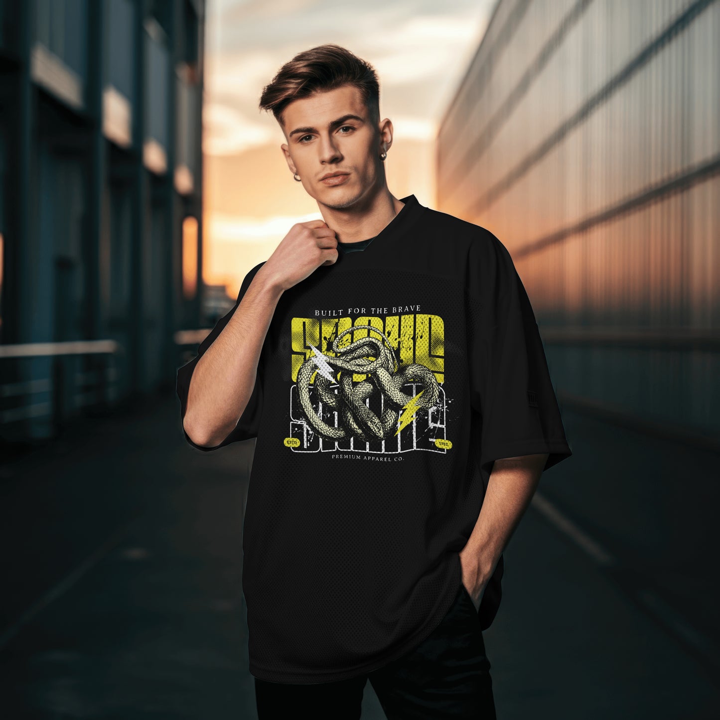 "Built for the Brave" Coiled Snake Graphic Tee – Vintage Thunder Edition