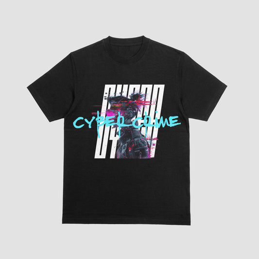 Cyber Crime Neon‑Glitch Graphic Tee