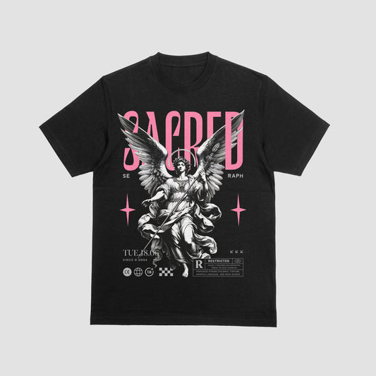 “Sacred Seraph” Angelic Graphic Tee – Divine Rebellion Edition