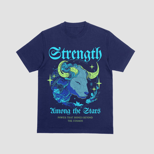 “Strength Among the Stars” Cosmic Bull Tee – Stellar Power Edition