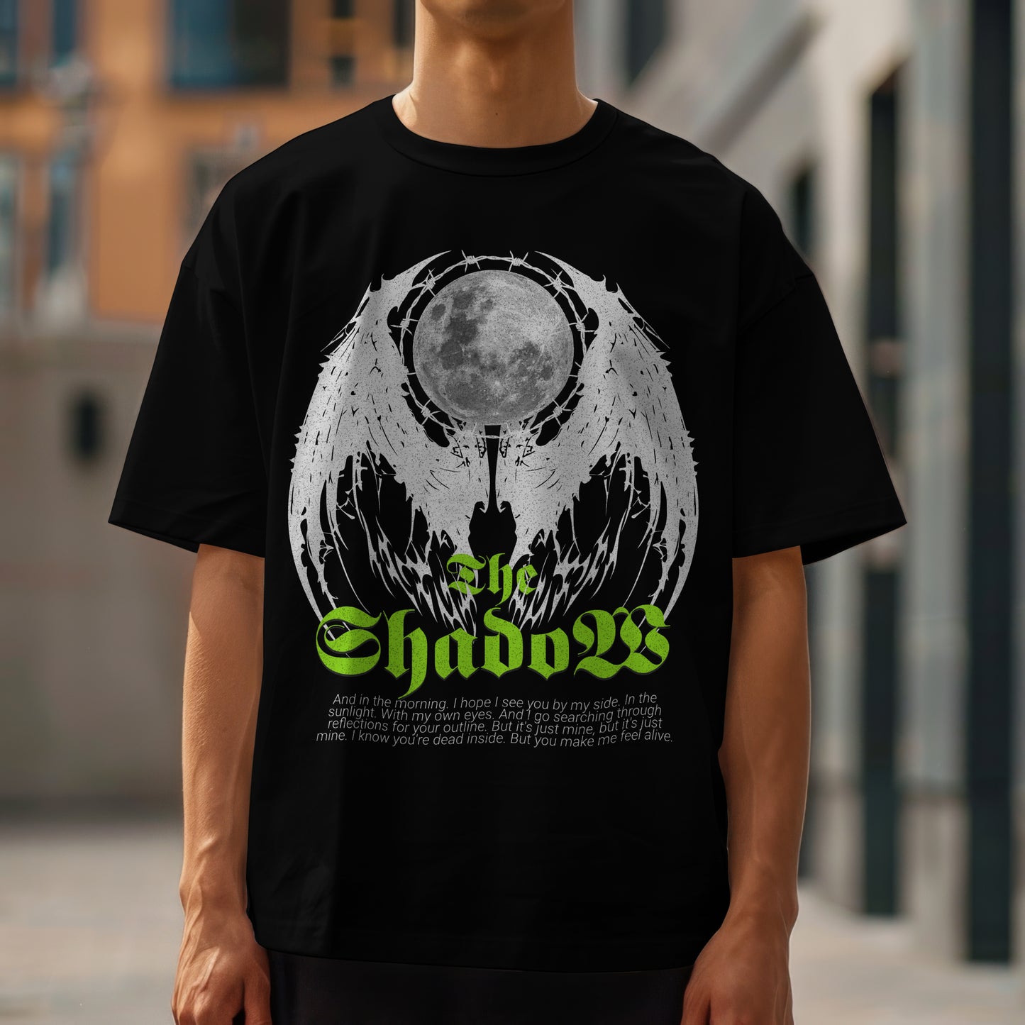 "The Shadow" Gothic Angel Moon T-Shirt